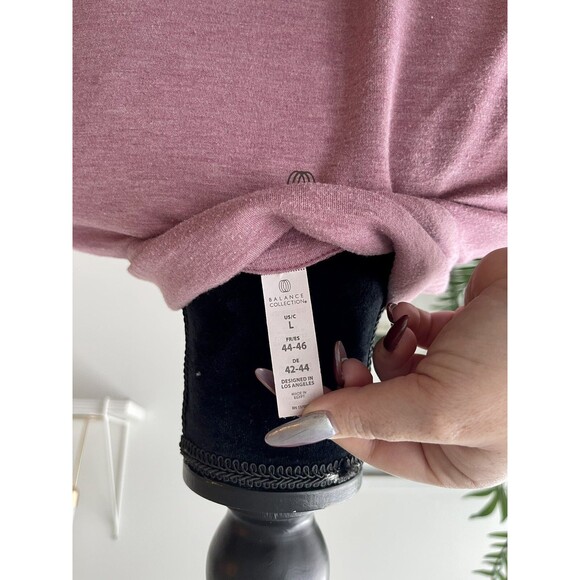 Balance Collection Pink Long Sleeve Quarter Zip Sweatshirt Size Large - Picture 5 of 5